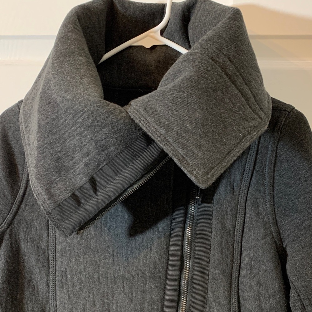 Lululemon Dark Gray Jacket/Exaggerated Collar - image 1